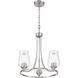 Ashford 3 Light 18 inch Brushed Nickel Chandelier Ceiling Light